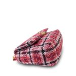 22A Red Multicolor Tweed Quilted 19 Flap Small Mixed Hardware - Image 14
