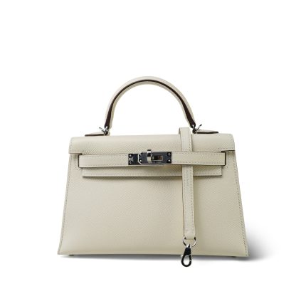 Mini Kelly Sellier Nata Epsom Palladium Plated B Stamp