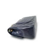 Navy Lambskin Quilted Medium Classic Flap Gold Hardware - Image 11