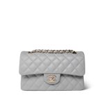21A Grey Caviar Quilted Classic Flap Small Light Gold Hardware - Image 2