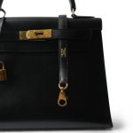 Kelly Sellier 28 Black Box Calfskin Gold Plated (H) Stamp - Image 4
