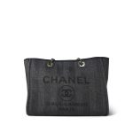 20P Black Stripe Raffia Deauville Shopping Tote Small Light Gold Hardware