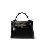 Kelly Sellier 28 Black Box Calfskin Gold Plated (U) Stamp - Image 16