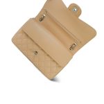 Beige Clair Caviar Quilted Jumbo Classic Flap Silver Hardware - Image 16