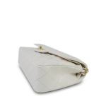 23C White Caviar Quilted Classic Flap Small LGHW - Image 13