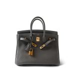Birkin 25 Etain Togo Gold Plated Y Stamp - Image 13