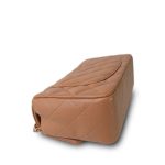 Dark Beige Lambskin Quilted Mini Top Handle Light Gold Hardware - Image 11