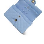 23P Light Blue Caviar Quilted Classic Flap Small Light Gold Hardware - Image 15