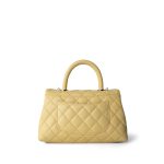 22P Light Yellow Caviar Quilted Coco Handle Small (Old Mini) Light Gold Hardware - Image 5