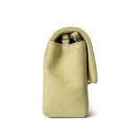 24C Light Yellow Lambskin Quilted Mini Rectangular Flap Silver Hardware - Image 3