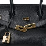 Shoulder Birkin 42 JPG Noir Clemence Gold Plated [J] Stamp - Image 7