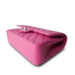 Pink Lambskin Quilted Classic Flap Medium Silver Hardware - Image 5