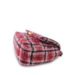 22A Red Multicolor Tweed Quilted 19 Flap Small Mixed Hardware - Image 7