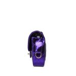 24c Shiny Purple Calfskin Quilted Flap Bag & Star Coin Purse - Image 5