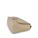20A Beige Goatskin Quilted 19 Flap Small Mixed Hardware - Image 11