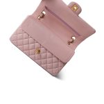 Vintage Light Pink Lambskin Quilted Medium Classic Flap Aged Gold Hardware - Image 13
