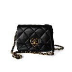 Black Lambskin Quilted Coco Love Flap Bag - Image 2