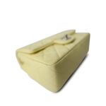 24C Light Yellow Lambskin Quilted Mini Rectangular Flap Silver Hardware - Image 10