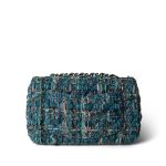 19A Ancient Egypt Turquoise Tweed Quilted Mini Rectangular Flap LGHW - Image 5