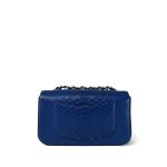 Blue Python Mini Rectangular Flap Silver Hardware - Image 5