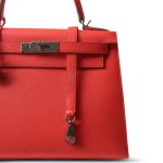 Kelly 28 Rose Texas Veau Epsom Leather Palladium Plated Y Stamp - Image 3