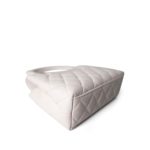 24P Shiny Aged Calfskin Quilted Nano Kelly Shopper White Antique Gold Hardware - Image 11