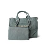 23S Washed Denim Small Deauville Tote Silver Hardware - Image 5