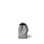 20C Light Grey Lambskin Quilted Mini Rectangular Flap Silver Hardware - Image 5