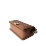 21K Caramel Caviar Quilted Boy Bag Medium Light Gold Hardware - Image 9