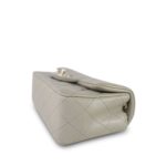 Grey Lambskin Quilted Mini Rectangular Flap Light Gold Hardware - Image 9