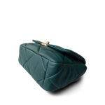 21A Dark Green Lambskin Quilted 19 Flap Small Mixed Hardware - Image 8