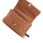 21K Caramel Lambskin Quilted 19 Flap Small MHW - Image 13