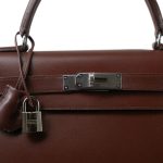 Kelly 28 Brown Box Calfskin Palladium Plated [C] Stamp - Image 6