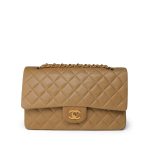 Vintage Beige Lambskin Quilted Classic Flap Medium GHW - Image 2