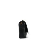 Black Lambskin Quilted Rectangular Push Lock Single Flap Gold Hardware - Image 5