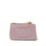24P Pink Caviar Quilted Sweetheart Mini Flap Aged Gold Hardware - Image 3