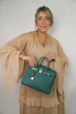 Birkin 25 Malachite Togo Gold Plated A Stamp - Image 3