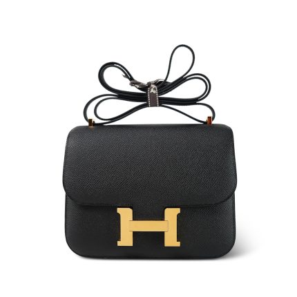 Constance 18 Noir Epsom Gold Plated W Stamp