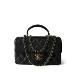 22P Black Lambskin Mini Top Handle LGHW - Image 10