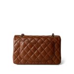 23A Brown/Cognac Caviar Quilted Classic Flap Small Light Gold Hardware - Image 8