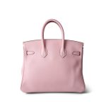 Birkin 25 Rose Sakura Swift Gold Plated X Stamp - Image 4