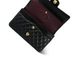 Black Lambskin Quilted Classic Flap Medium Gold Hardware - Image 15