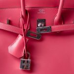 Birkin 25 Rose Lipstick Tadelakt Palladium Plated [R] Stamp - Image 4