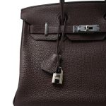 Birkin 30 Chocolate Clemence Palladium Plated [K] Stamp - Image 2