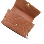 22S Caramel Lambskin Quilted Large 19 Flap MHW - Image 12