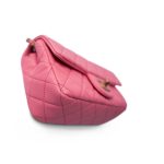 22S Pink Lambskin Quilted Mini Rectangular Pearl Crush Antique Gold Hardware - Image 8