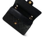 Black Lambskin Quilted Classic Flap Medium Gold Hardware - Image 11