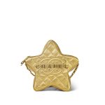 Gold Metallic Lambskin Quilted CC Walk of Fame Star Bag LGHW