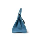 Birkin 30 Blue Jean Swift Palladium Plated J Square Stamp - Image 11