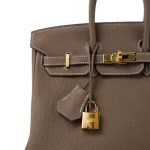 Birkin 25 Etoupe Togo Gold Plated D Stamp - Image 3
